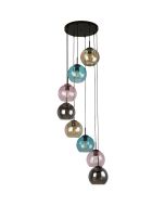 Searchlight Mardi Gras 94008-8BK kleurrijke hanglamp