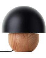 Brilliant Nalam 94701/76 zwart metalen tafellamp met houten voet
