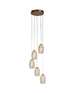 Searchlight Cyclone 97291-5CP champagne kleurige hanglamp