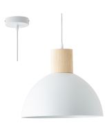 Brilliant Daintree 99709/76 wit met houten hanglamp