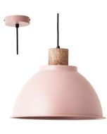 Brilliant Erena 99836/04 roze hanglamp met hout