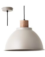 Brilliant Erena 99836/20 taupe hanglamp met hout