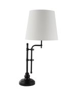 Searchlight Munich EU12082-1BK zwarte tafellamp met linnen kap