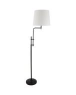 Searchlight Munich EU12083-1BK zwarte vloerlamp met linnen kap