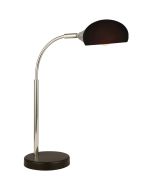 Searchlight Astro EU3086-1BK chromen tafellampje met zwart glas