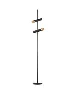 Searchlight Cylinder EU31652-2BK zwart met goudkleurige vloerlamp