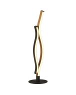 Searchlight Bloom 32101-1BK zwart met houtkleurige tafellamp