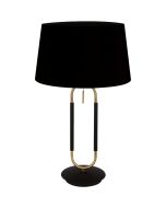 Searchlight Jazz EU41431SB zwart messing vloerlamp met fluwelen kap