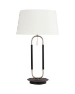 Searchlight Jazz EU41431SS zwart witte tafellamp met trekschakelaar
