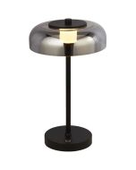 Searchlight Frisbee EU59801-1SM zwarte tafellamp met touchdimmer
