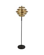 Searchlight Hive EU6359BG zwart vloerlamp met bladgoud