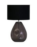 Searchlight Devon EU65420BK zwart gedeukt glazen tafellamp met zwarte kap