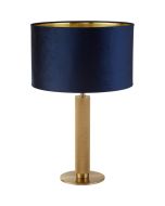 Searchlight London EU65721AZ messing tafellamp met marineblauwe kap