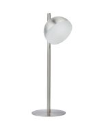 Searchlight Twist EU7451-1SS staal kleurige tafellamp met mat glas