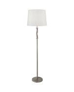 Searchlight Vegas EU7565SS stalen vloerlamp met ivoorkleurige jute kap