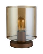Searchlight Zweden EU88913-1MO mokka tafellamp met amber glas