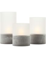 Brilliant Bougie G92635A22 drie betonkleurige theelichten