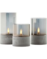 Theelichten 3st Bougie rookglas 15cm