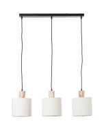 Brilliant Pia 99538/96 houten hanglamp met kappen van textiel