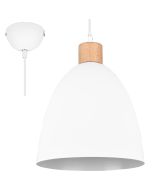 Trio Jagger R30681031 witte hanglamp met hout