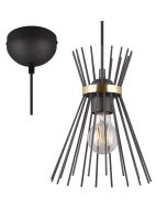 Trio Rod R31531080 zwart met goud kleurige hanglamp