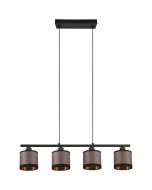 Trio Davos R31554041 zwarte hanglamp met taupe textiel