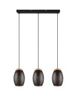 Trio Bidar R31573080 zwart met goud kleurige hanglamp
