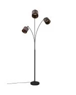 Trio Davos R41553041 zwarte vloerlamp met kapjes van taupe textiel
