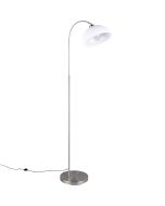 Reality Sierra R41871007 staal kleurige vloerlamp met witte kap