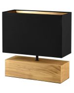 Trio Woody R50181080 hout met zwart textiel tafellamp