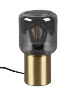 Trio Nico R50591008 messing tafellamp met rookglas
