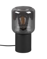 Trio Nico R50591032 mat zwart tafellampje met rookglas