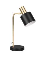 Trio Adam R51041080 zwart tafellampje met messing