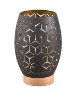 Trio Bidar R51571080 zwart met goud kleurige tafellamp