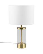 Reality Grazia R51711008 mat messing tafellamp met glas en witte kap