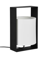Reality Pail R55751032 zwart tafellampje met witte kap van textiel