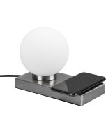 Reality Chloe R59080107 staal kleurig tafellampje met inductief laadstation