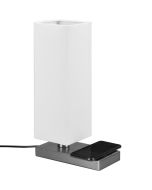 Reality Haley R59100107 staal kleurig tafellampje met inductief laadstation