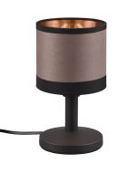 Trio Davos R59551041 zwarte tafellamp met taupe textiel