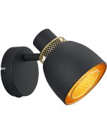 Trio Punch R80811032 zwarte spot met goud accenten