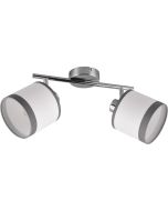 Trio Davos R81552006 chromen spot met wit en grijs textiel