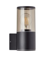 Brilliant Sergio 96471/63 mat zwarte wandlamp met rook kleurig kunststof
