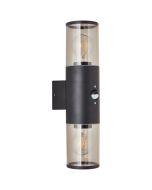 Brilliant Sergio 96474/63 mat zwarte buitenlamp met bewegingsmelder