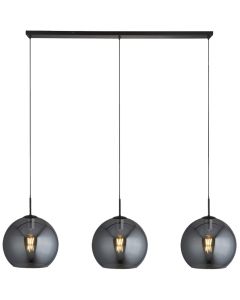 Searchlight Amsterdam 1023-3SM zwarte rookglazen hanglamp