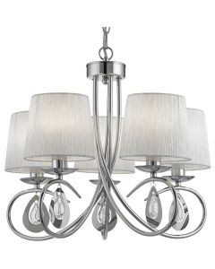 Searchlight Angelique 1025-5CC chromen kroonluchter