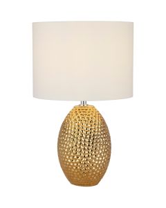Searchlight Nadine EU1304-1GO goudkleurige tafellamp met creme kap