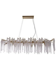 Searchlight Heritage 10425-10GO goudkleurige hanglamp met helder glazen druppels