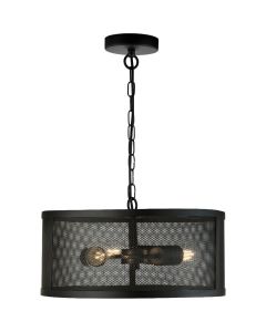 Searchlight Fishnet 12483-3BK mat zwarte hanglamp