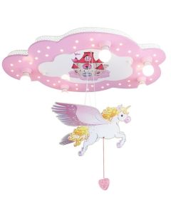 Plafondlamp wolk Eenhorn roze