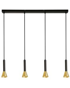 Searchlight Signal 13611-4BGO zwart met goud kleurige hanglamp